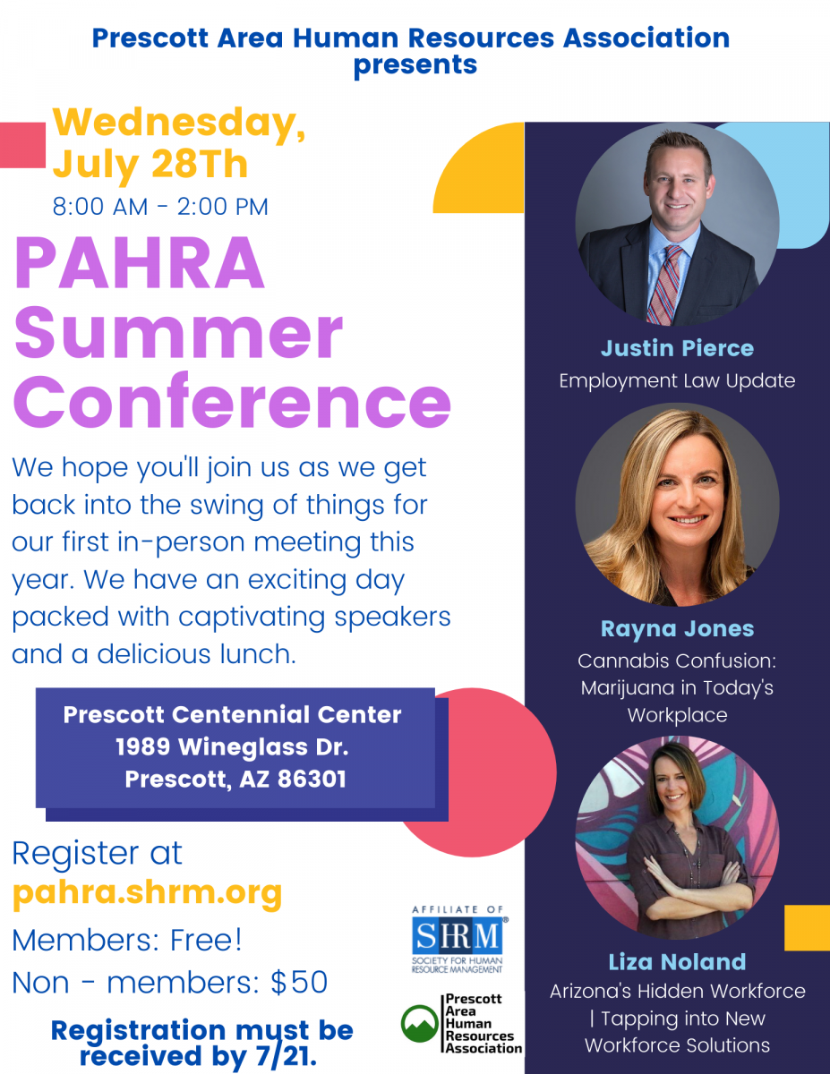 PAHRA Summer Conference Prescott Area Human Resources Association
